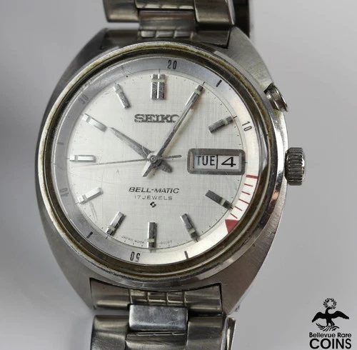 Seiko Bell-Matic 17J Automatic Silver Dial Stainless Steel Case Vintage Watch