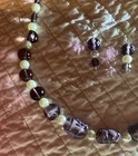 Artist Glass Rock Speck Swirl Lamp Work,glass Beads W Real Pearls Necklace Set — photo 6