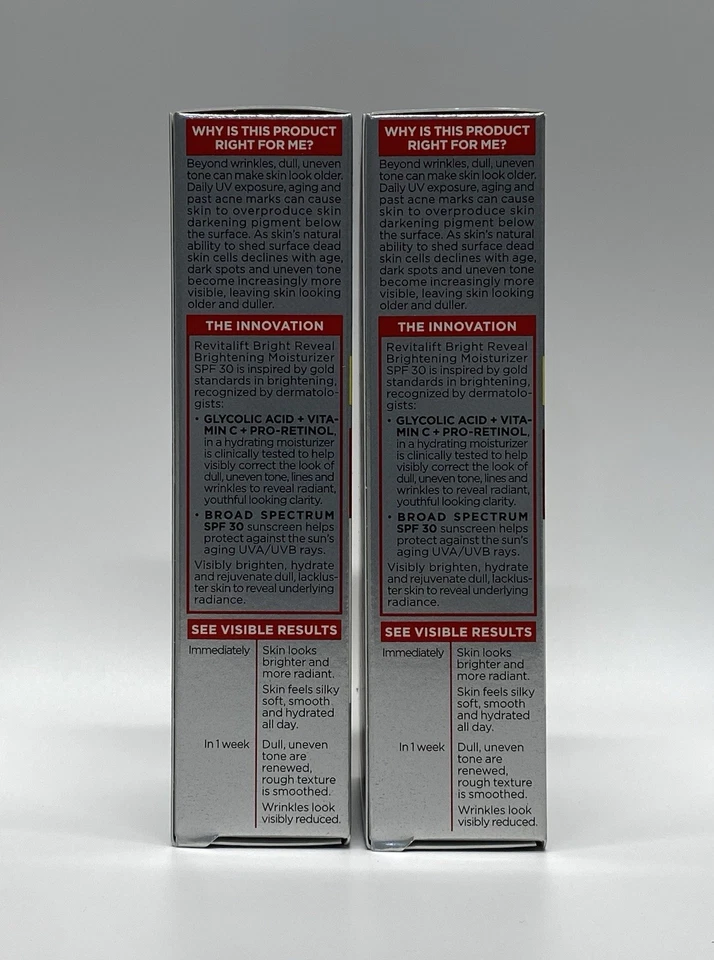 L'Oréal Revitalift Bright Reveal Brightening Day Moisturizer Lotion 1 Oz. Pack 2 - Image 3 of 4