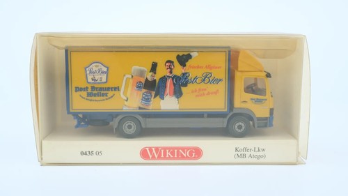 Wiking H0 043505 MB Atego maleta camión correo cervecería aldea | Condition: Gebraucht