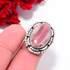 Rhodochrosite - Argentina Designer Handmade 925 Sterling Silver Ring S.6 R10263