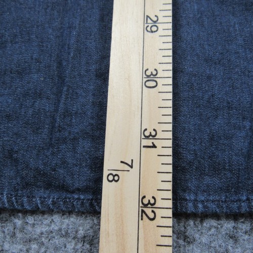 Izod Shirt Mens 15.5 34/35 Medium Lightweight Denim Dark Wash Long Sleeve - Picture 5 of 8