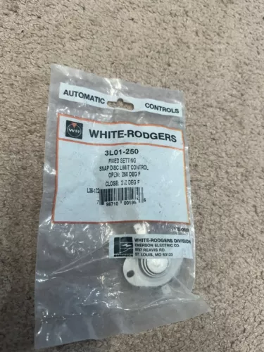 White Rodgers 3L01-250 Fixed Setting Snap Disc Limit Control Open 250F Close 210