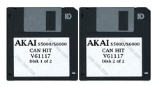 Akai S5000 / S6000 Set of Two Floppy Disks CAN HIT V61117
