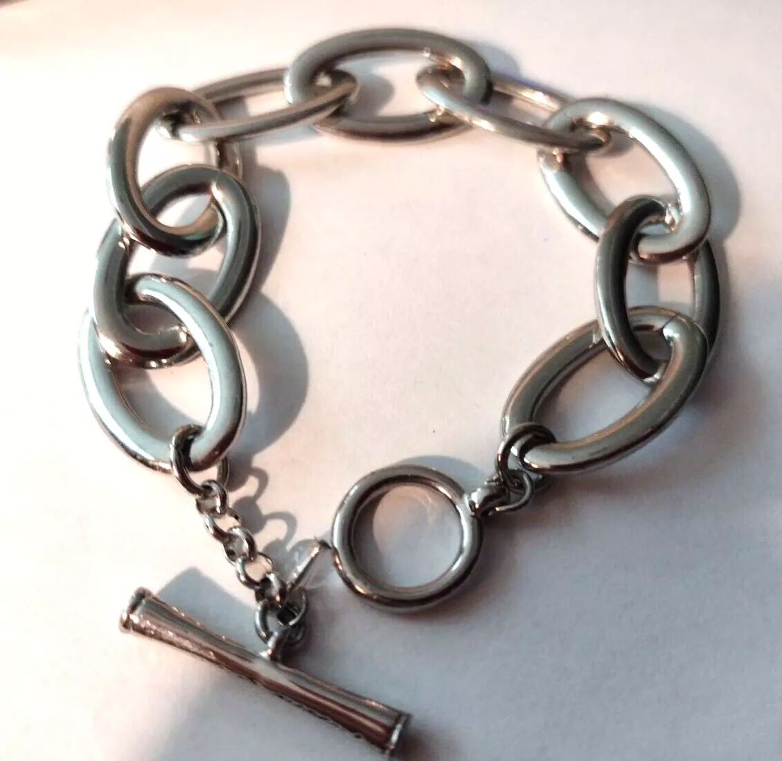 Kenneth Cole Large Link Silver Tone Bracelet