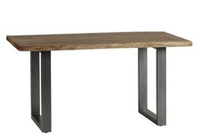 Natural Essential Live Edge Medium Solid Acacia Wood Dining Table in Matt Finish