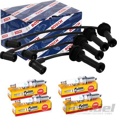 NGK ZÜNDKERZEN+BOSCH ZÜNDKABEL passend für FORD FOCUS II FORD FIESTA VI 1.25-1.6
