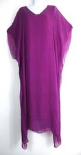 Ladies 30% Silk 70% Viscose Kaftan Style Lined Summer Dress OneSize: Regular
