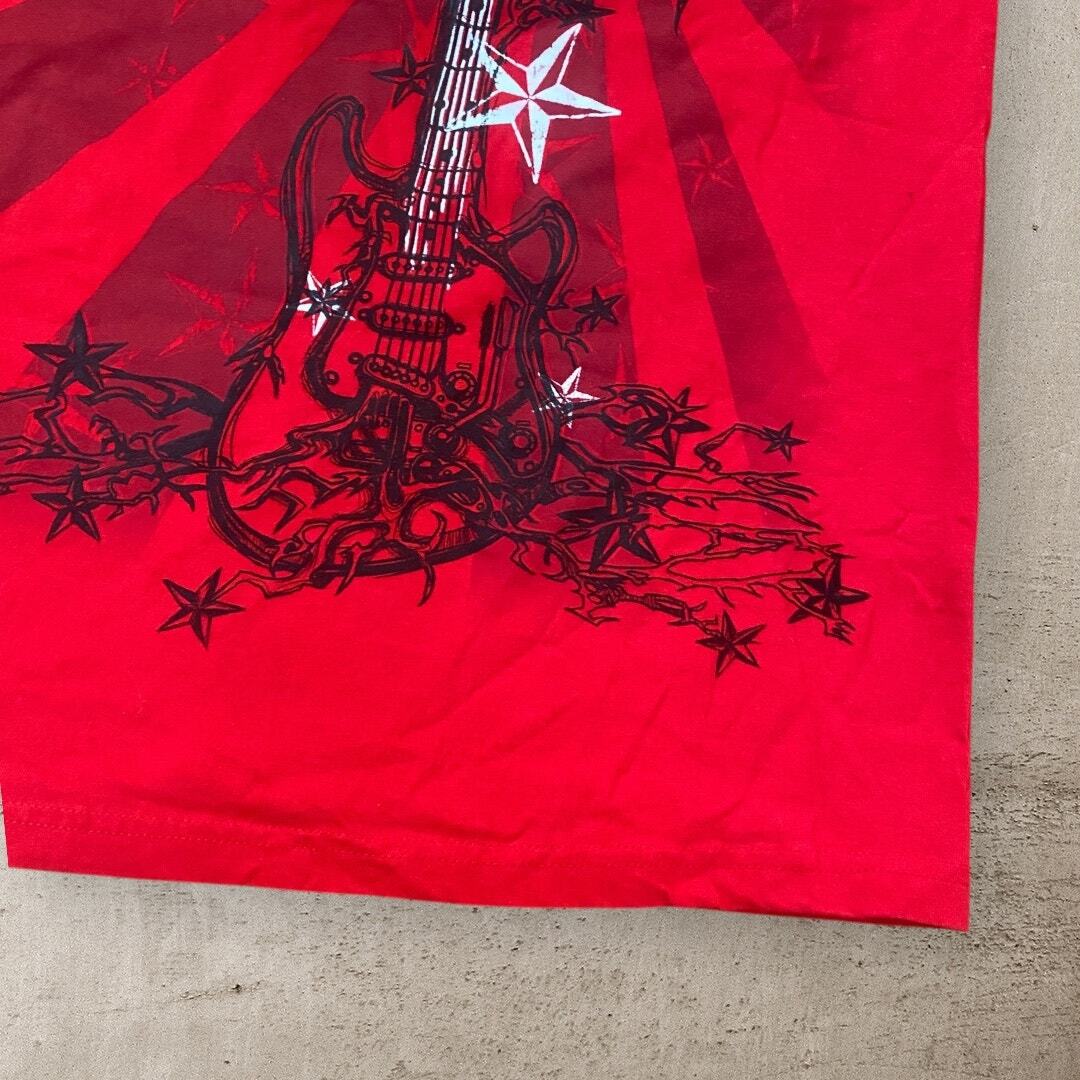 【送料込】GLAVIL スカル 十字架 DARK RED RUM 系 Y2K Destruction Skull Cross Wing Double Layer Grunge Cyber Y2K