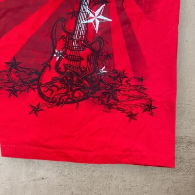 Vintage Y2K Cyber Grunge Tattoo Print Skull Guitar T Shirt