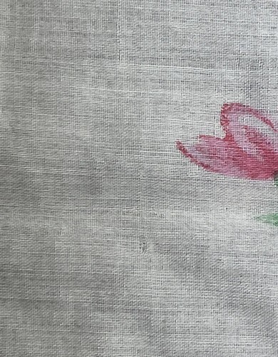 Vintage Lady’s Hand Painted HANDKERCHIEF Floral Hanky Mid century - Picture 4 of 5