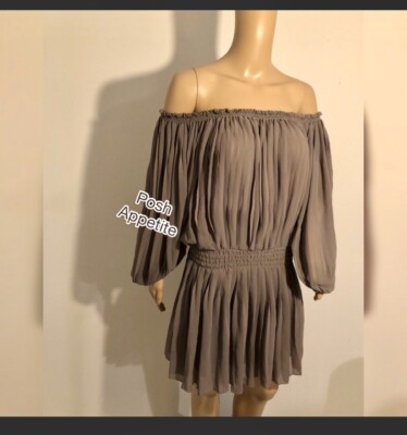Max Studio Cold Shoulder Pleated Drop Waist Dress S | eBay