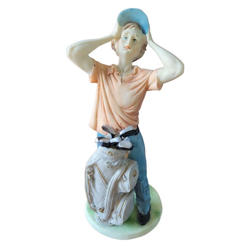 1990 Arnart Imports Golfer Male Boy Porcelain Figurine Golf Sculpture 8.25" Tall - Picture 8 of 24