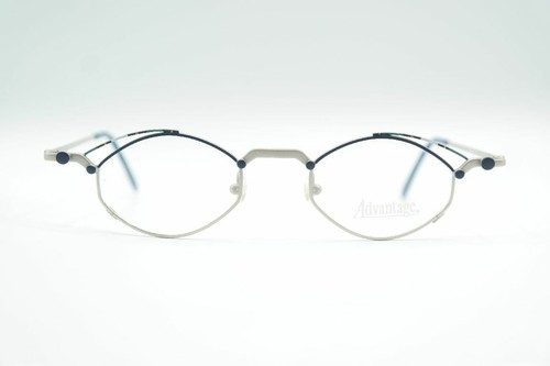 Lunettes Ovales Vintage NEOSTYLE - Monture Argent & Bleu - Taille 56[]16 135 - Style Rétro Allemand - Neuf Avec étiquettes