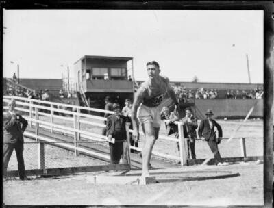 William Plummer after releasing a shot put NSW 8 February 1934 2 Old Photo