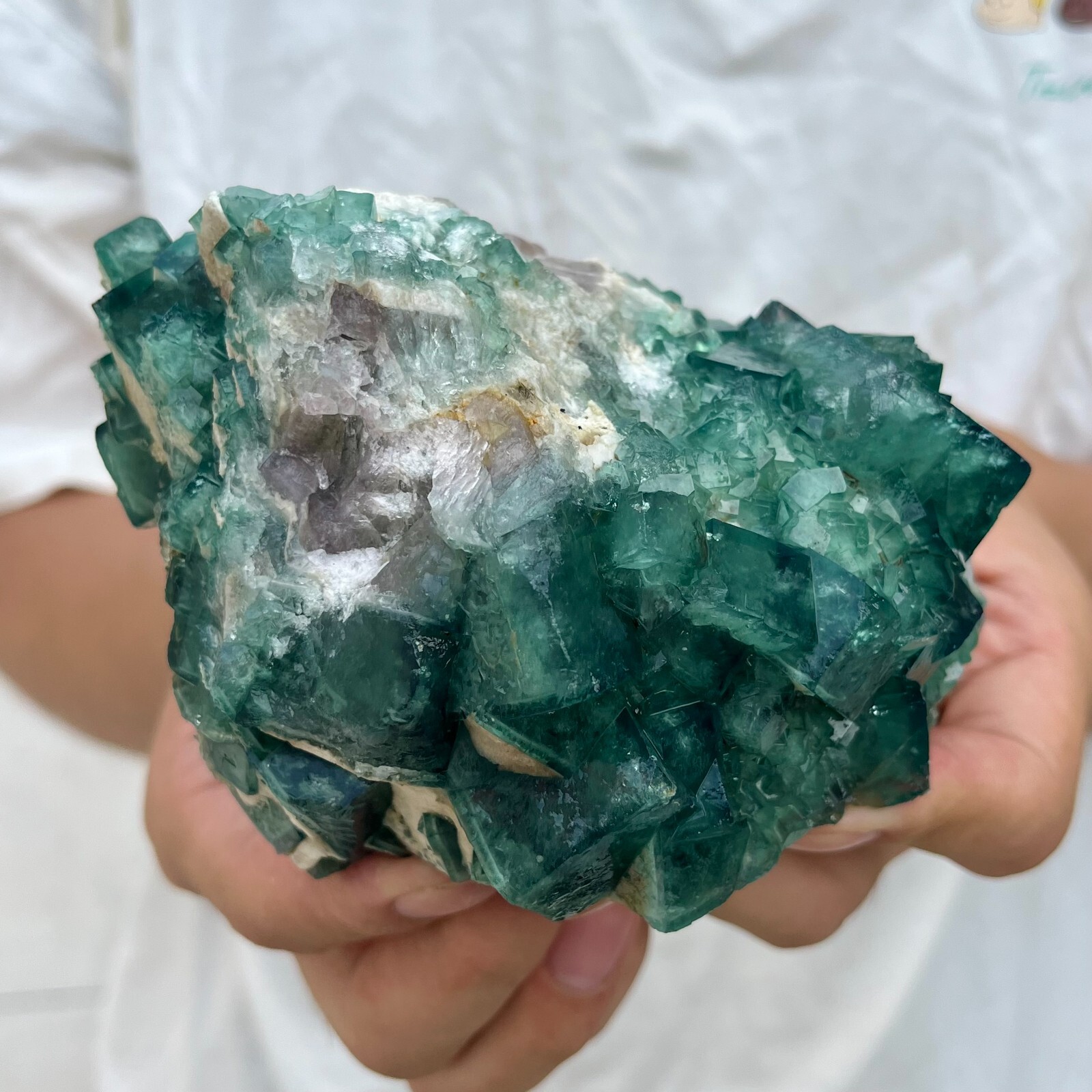1.8lb Natural Green Fluorite Crystal Quartz Cluster Specimen for Healing Tariff-Free