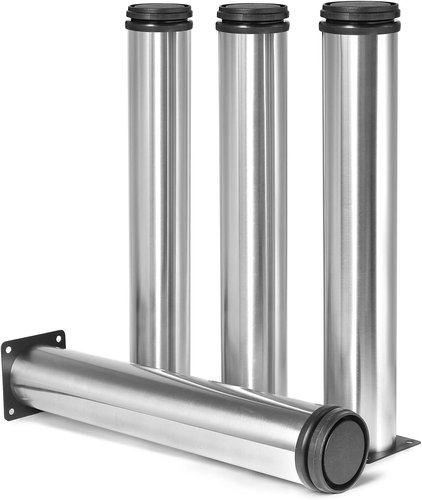 12 Inch Metal Furniture Legs Stainless Steel Adjustable Legs Silver Metal Legs  - Picture 10 of 12