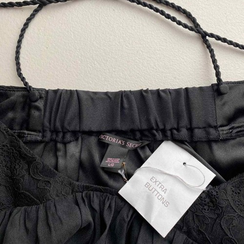 Victoria’s Secret Black Satin & Lace Babydoll Nightie Womens Lrg NWOT Sexy - Picture 9 of 9