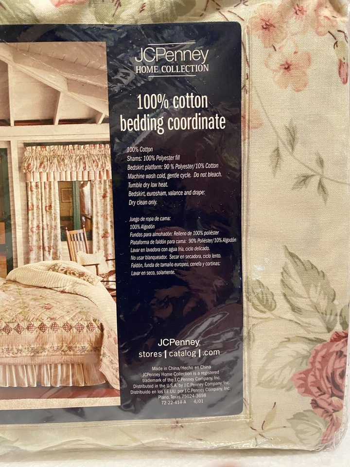 Шторы для французского букета JC Penney Home Collection 84 дюйма 2 панели 2 завязки спинки новые из старых запасов - Изображение 2 из 4