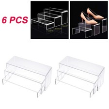 Display Stand Shelf Holder Rectangle Risers Transparent Trophies Acrylic