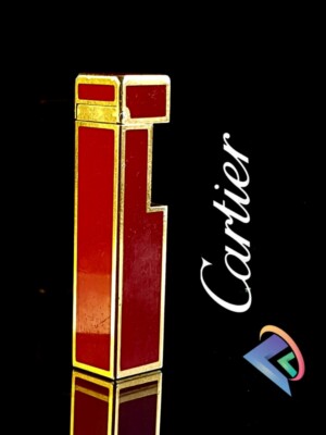 Cartier Japan Feuerzeug Teile selten rotes Gehäuse nur sehr guter Zustand 