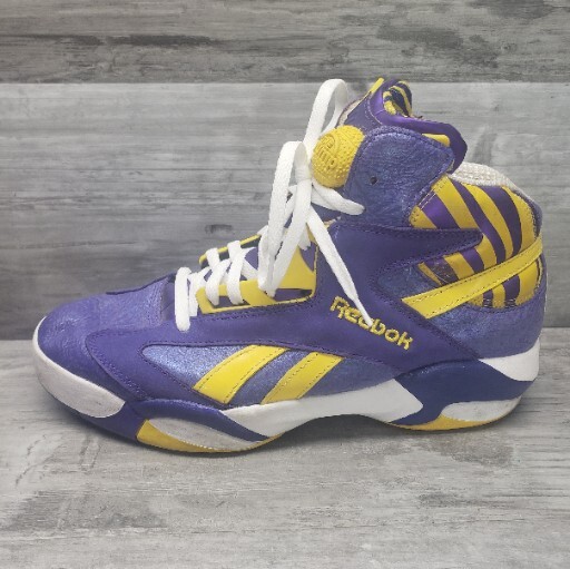 Reebok Shaq Attaq LSU Tigers M40343 Purple Yellow White Mens SZ 11