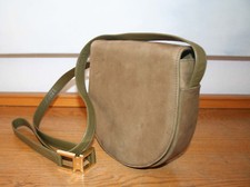 Goldpfeil Tasche, feine Pocket Vintage Schultertasche, Wildleder, Leder