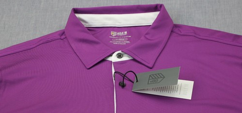 Bobby Jones Rule 18 Logo Mens Purple w White Stripes SS Polo Golf Shirt NWT XL - Picture 2 of 6