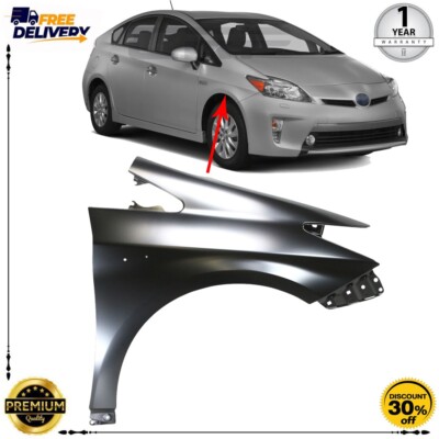 Evan-Fischer Front Fender Pair For Toyota Prius 2010-2012 – Driver & Passenger Side – Primed Steel