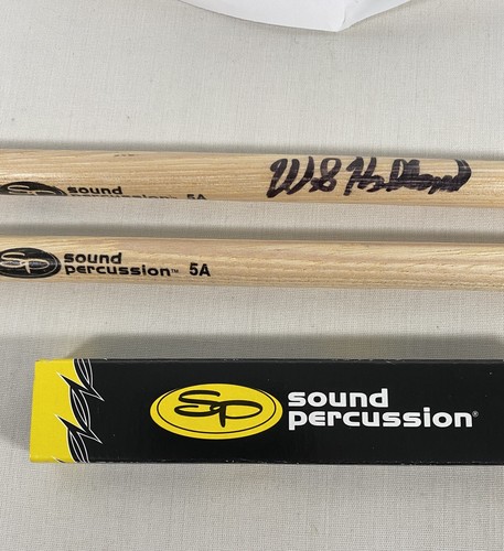 W S FLUKE HOLLAND signed Autogramm Drum Stick Drumsticks Johny Cash Tennessee 3