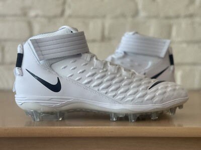 Nike Force Savage Pro 2 Mid Football Cleats White Black Men's Size