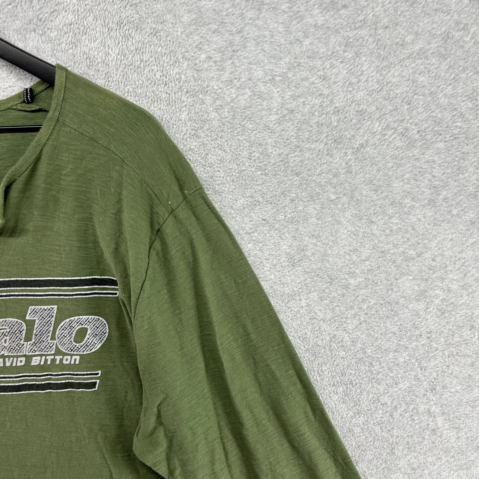 Buffalo David Bitton T Shirt Mens Size XL Green Long Sleeve Graphic Cotton V - Image 4 of 4