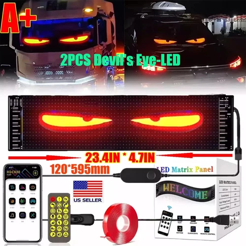 2PCS 23.4" Truck-Specific-Devil's Eye-LED-Screen Car Eye Light Truck Dynamic LED