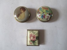 Three Collectable Decorative Metal Pill Boxes Pre-Owned.