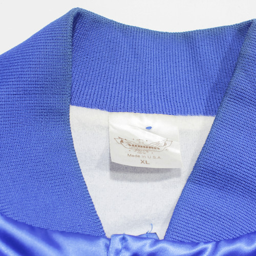Chaqueta de satén vintage AUBURN SPORTSWEAR Shell azul nailon años 90 para hombre XL - Imagen 7 de 8