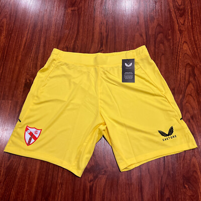 2022-23 Castore Sevilla Atletico Men's Soccer Yellow Jersey Shorts Large L Spain