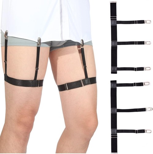 2 Sostenedor De Camisas Tirantes Para Camisa Trajes Hombres Elástica Permanecer - Picture 1 of 7