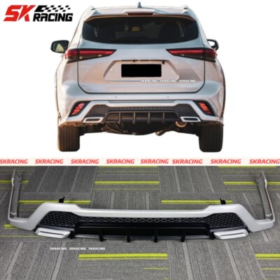 For Toyota Highlander 2022-2023 Glossy Black Rear Bumper Diffuser Lip ...