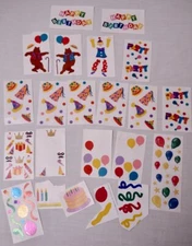 Mrs Grossman's Stickers 22 Piece Mixed Lot Child Birthday Theme Scrapbook Cards 