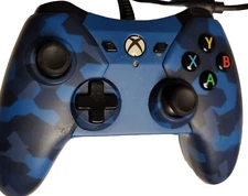 Power A Xbox One Official Controller Camo Blue Wired 1503455-01 
