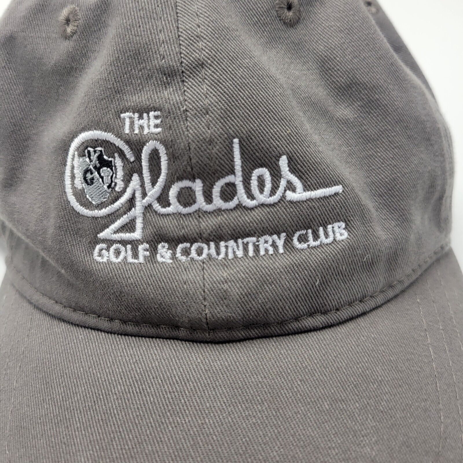 Glades Golf Country Club Hat Cap Gray Strapback G6D