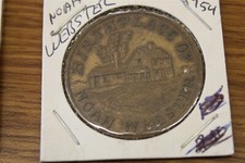 BIRTHPLACE OF NOAH WEBSTER - WEST HARFORD CENTENNIAL 1954 BRONZE MEDAL 