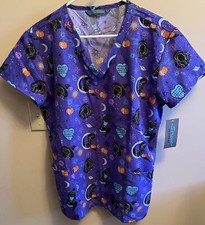 Women  s Serene Uniforms Halloween Scrub Top NWT size Medium