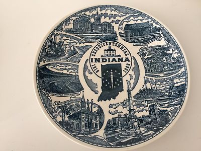 VTG Kilns Indiana Sesquicentennial State Plate, 1818-1966, Hooper Advertising