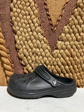 Crocs Unisex Adult Black Lined Fuzzy Clogs US WOMEN SIZE 8 AND US MEN SIZE 6