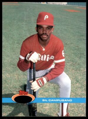 1991 Stadium #484 Sil Campusano Phillies OVERSIZE No Gold Error SET BREAK RARE!
