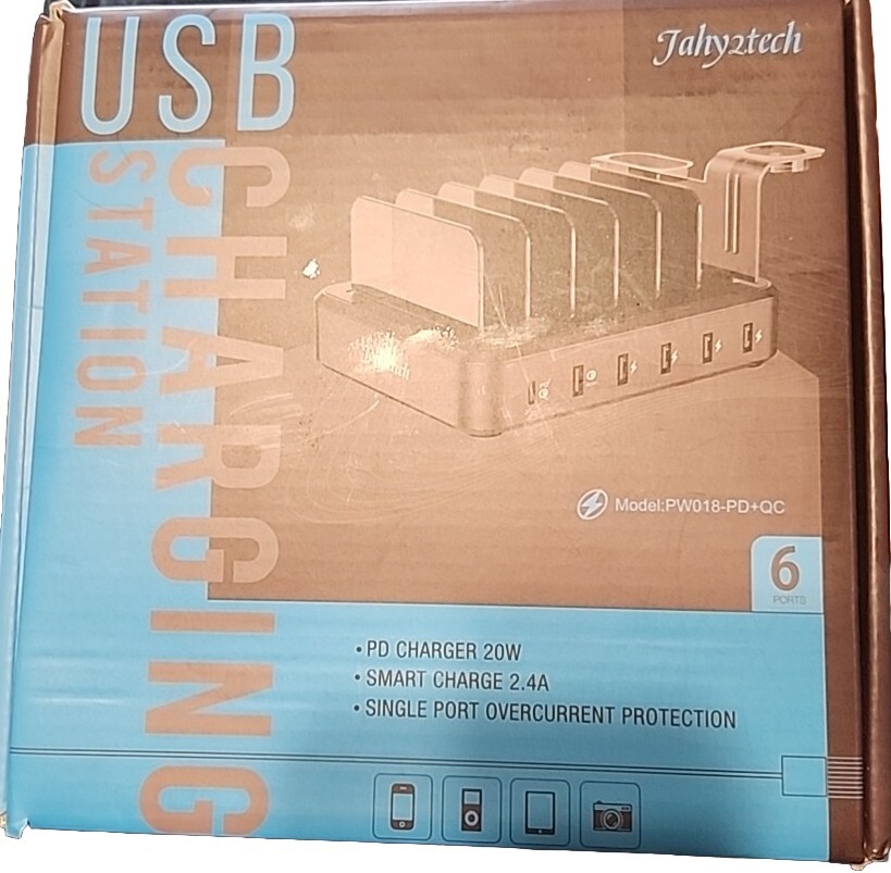 68W 6-Port Fast Charging Station with PD 20W for Multiple Devices-image