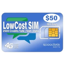 SpeedTalk $50 Preloaded SIM Card | 4G LTE Nationwide - 6 Months Wireless Service