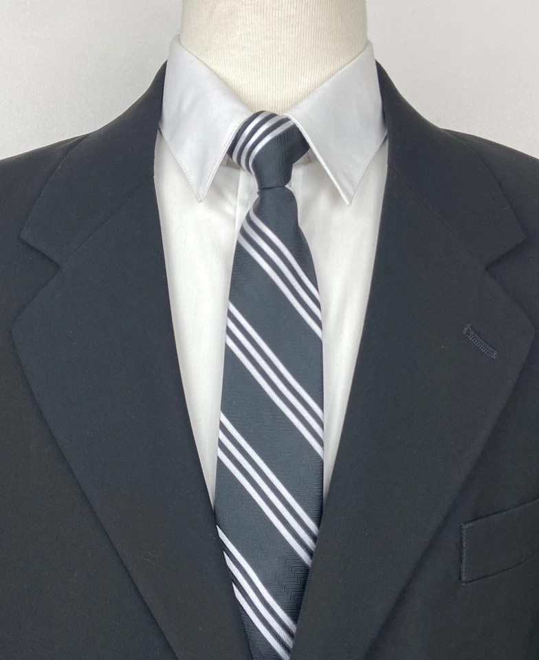 TRAVEL SMITH Mens 42S Solid Black Soft Microfiber 2 Piece Suit With Pants 36x29 - Image 3 of 4