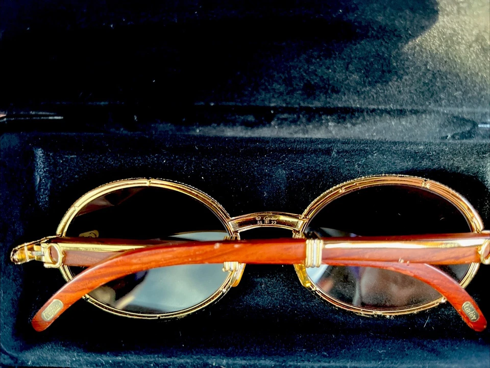 Auténticas gafas de sol Cartier Giverny vintage madera Bubinga Foto 4 de 4